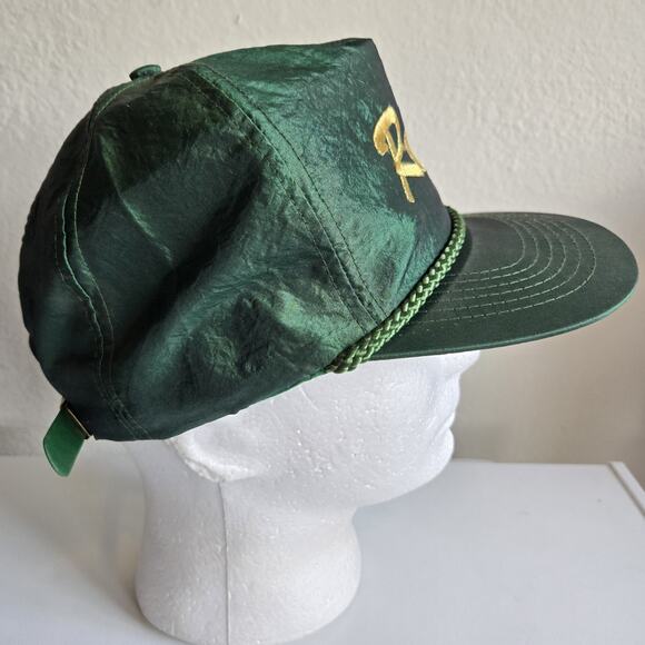 Vintage Reno Hat Mens Green Gold Nylon‎ Rope Retro Adjustable - Picture 3 of 6